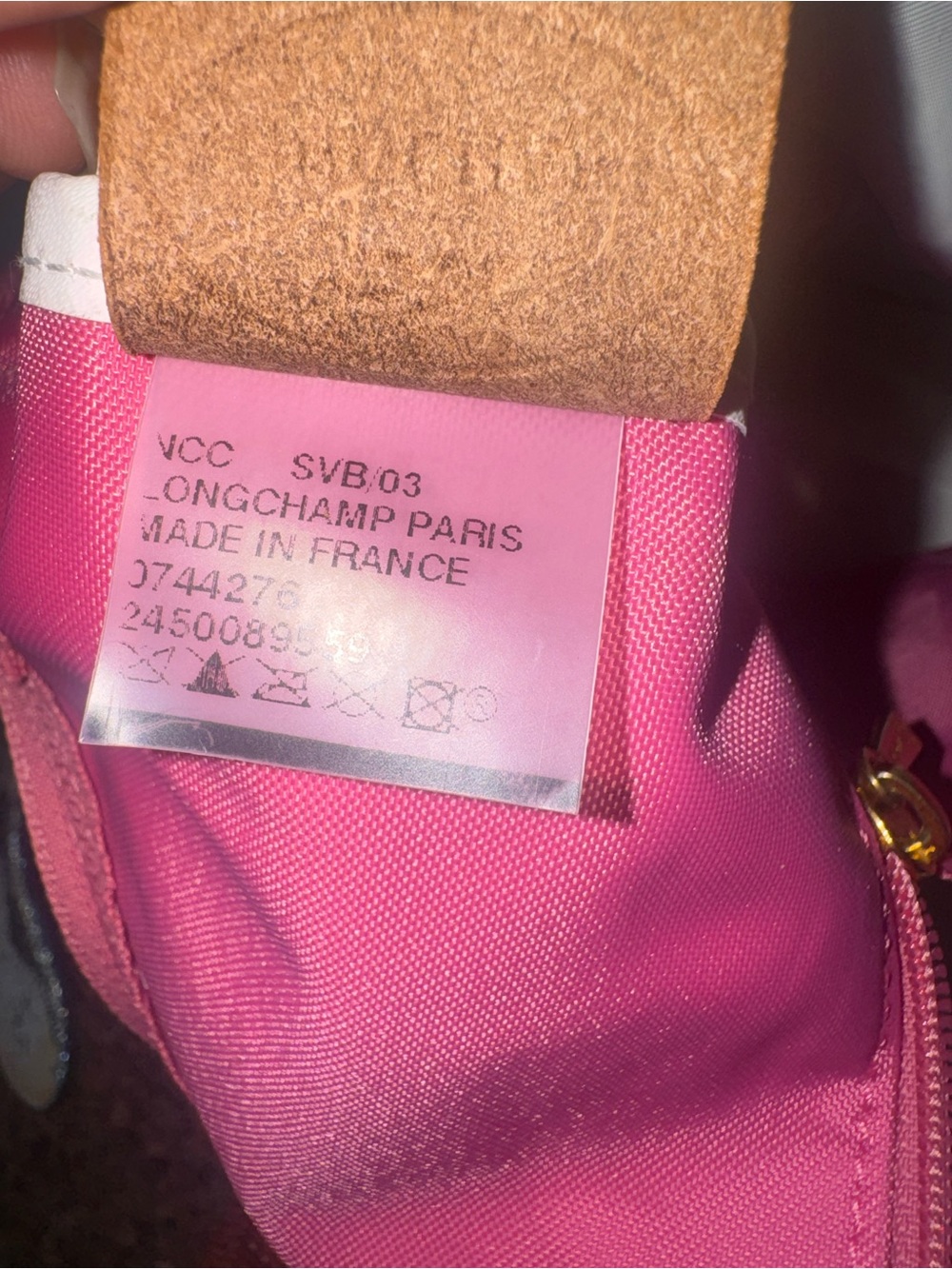 Longchamp Le Pliage Barbie pink canvas hobo bag (shoulder/crossbody/travel) - Picture 5 of 10